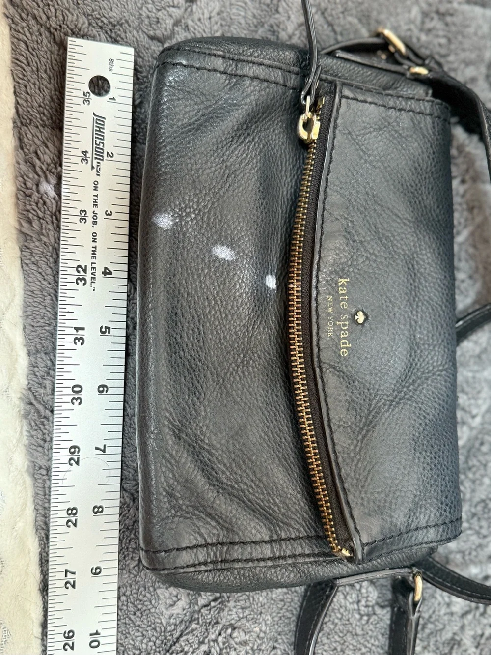 kate spade Black Pebbled Leather Crossbody with Gold Hardware